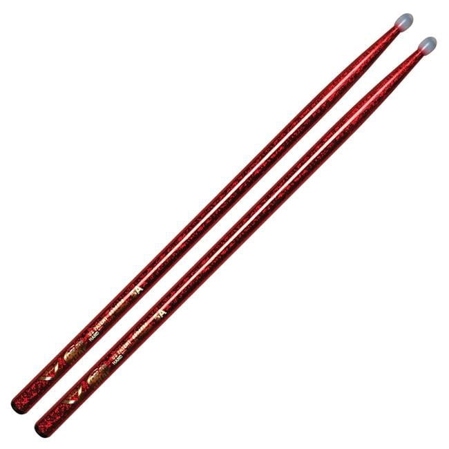 Color Wrap 5A Drumsticks - Red Sparkle - Nylon Tip - Lightweight Design