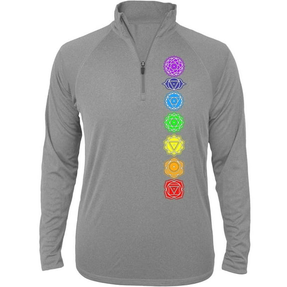 Color Your Chakras Adult Quarter Zip Pullover Dark Grey Heather LG