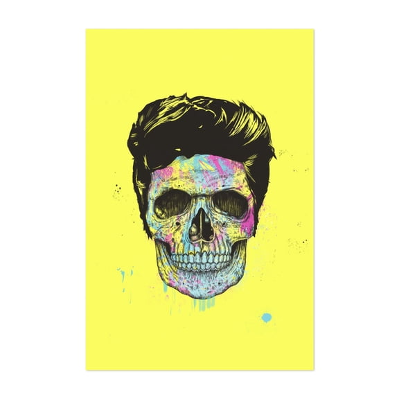 Color Your Death - Illustration Skull Pop Art Modern Art Psychedelic Surrealism Unframed Wall Art Print 24 x 36 inches