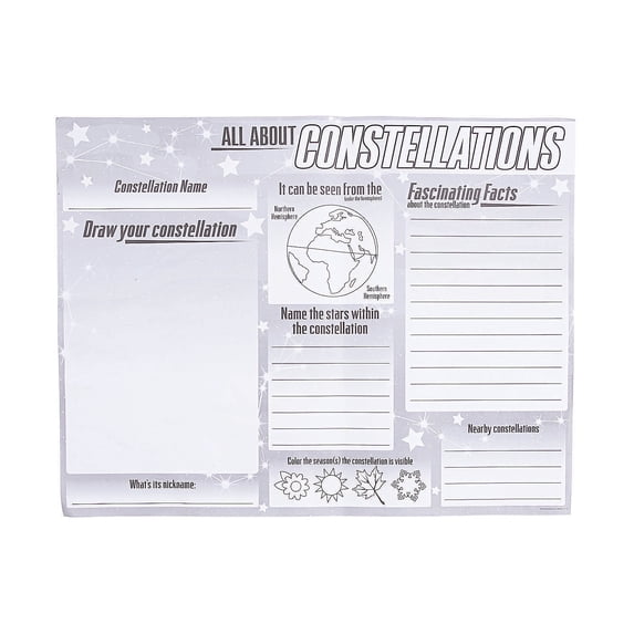 Color Your Own All About Constellations Poster - Craft Kits - 30 Pieces
