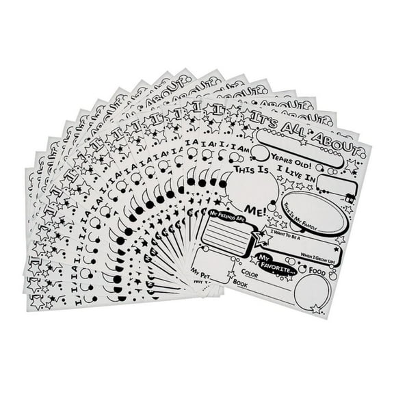 Color Your Own All About Me! Posters - Craft Kits - 30 Pieces