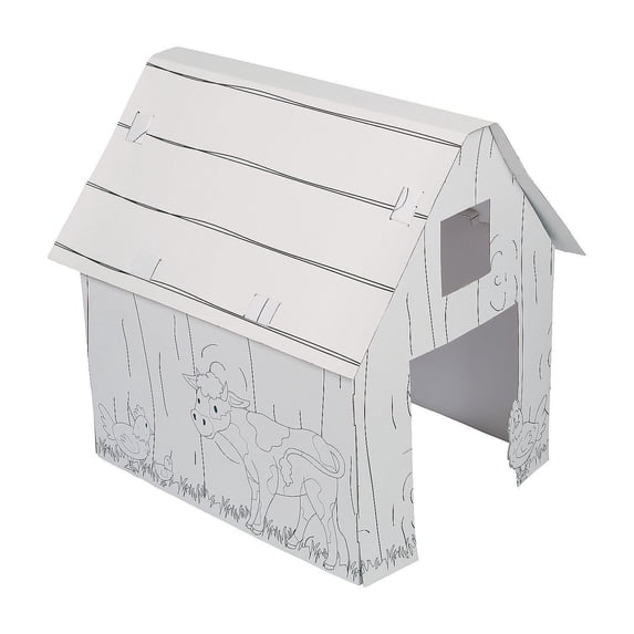 Color Your Own Barn Playhouse 1Pc - Craft Kits - 1 Piece