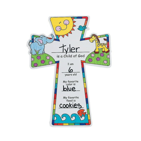 Color Your Own Child of God Crosses, Craft Kits, Misc CYO - Paper, CYO - Paper, 12 Pieces, Black/White