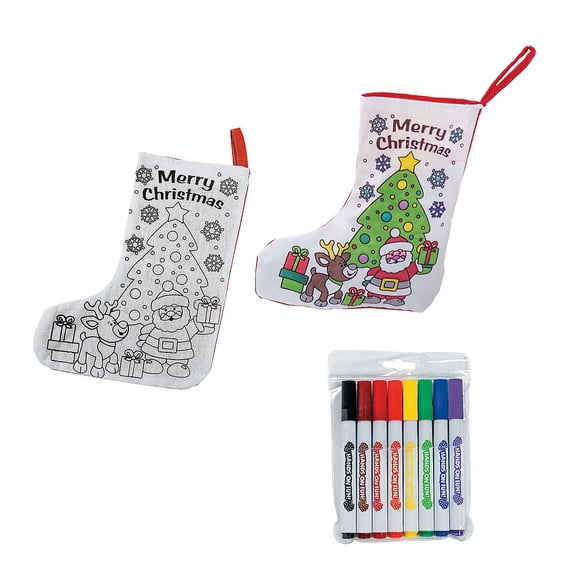 Color Your Own Christmas Stocking Kit, Craft Kits, Christmas, 44 Pieces