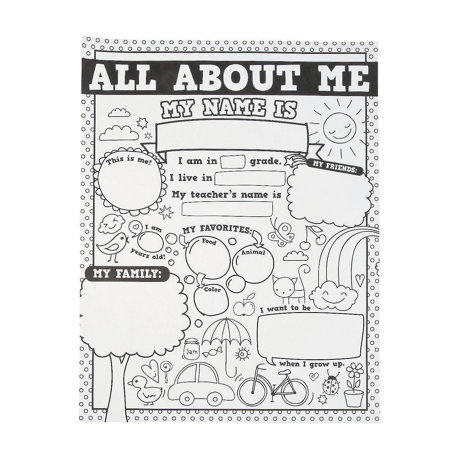 all about me coloring pages