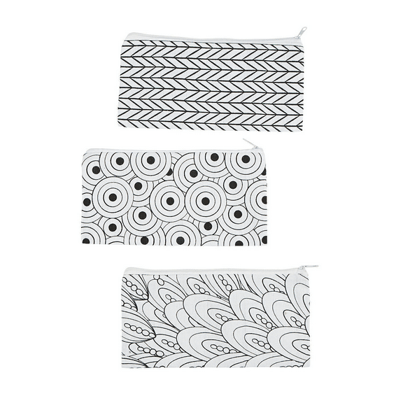 Color Your Own Doodle Pencil Case - Craft Kits - 12 Pieces