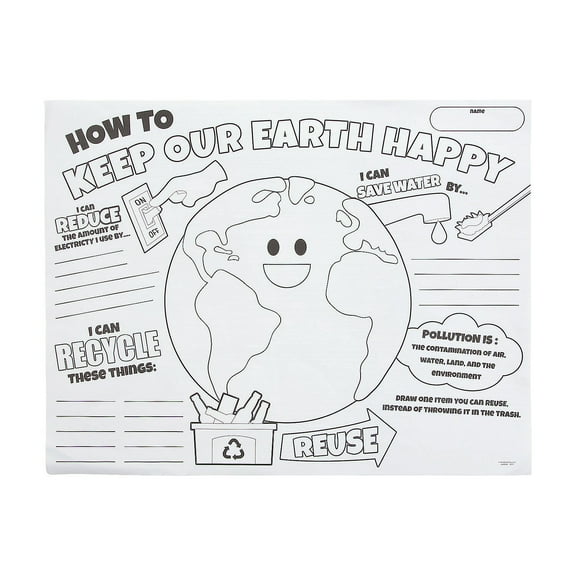 Color Your Own Earth Day Poster - Craft Kits - 30 Pieces