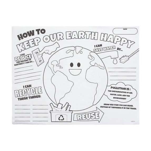 Color Your Own Earth Day Poster - Craft Kits - 30 Pieces