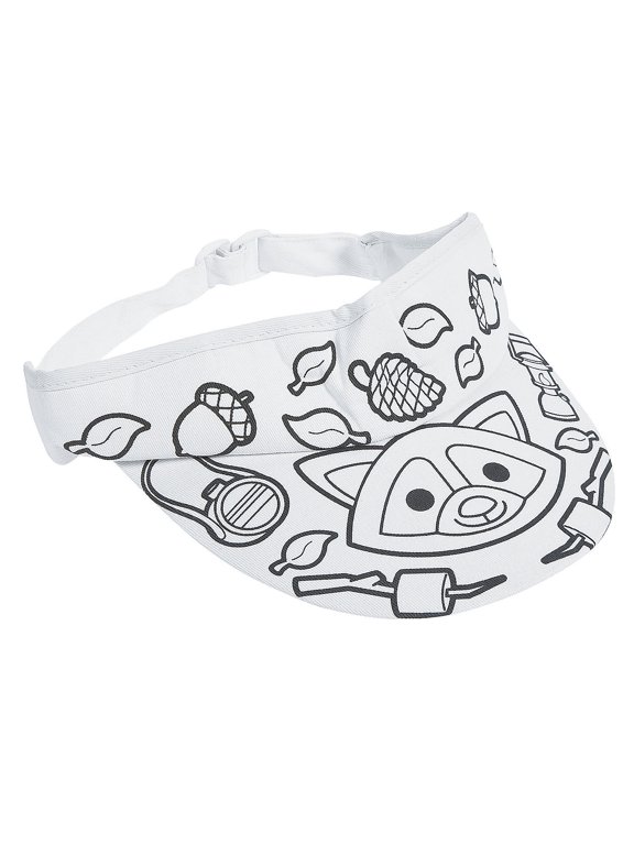Color Your Own Fabric Camp Visor 1 Dz - Craft Kits - 12 Pieces