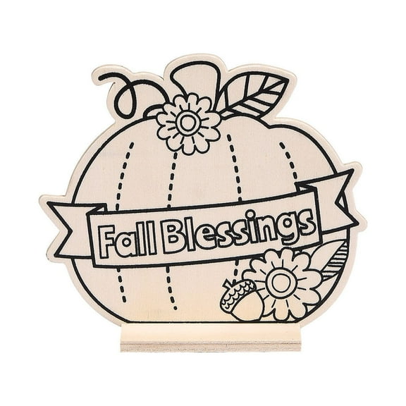 Color Your Own Fall Blessings Pumpkins, Craft Kits, Fall, 12 Pieces