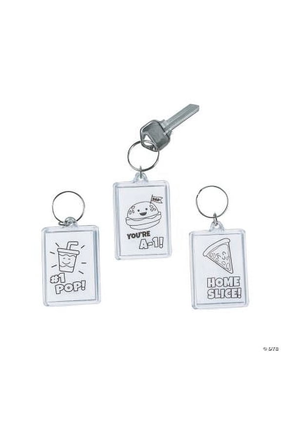 Color Your Own Fathers Day Keychains - Craft Kits - 12 Pieces