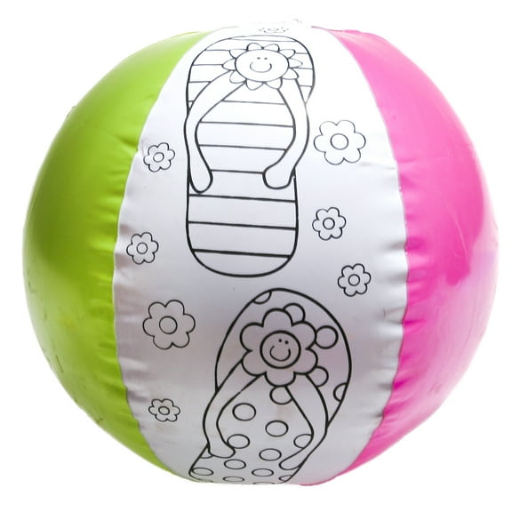 Color Your Own Flip Flop Beach Balls - Craft Kits - 12 Pieces