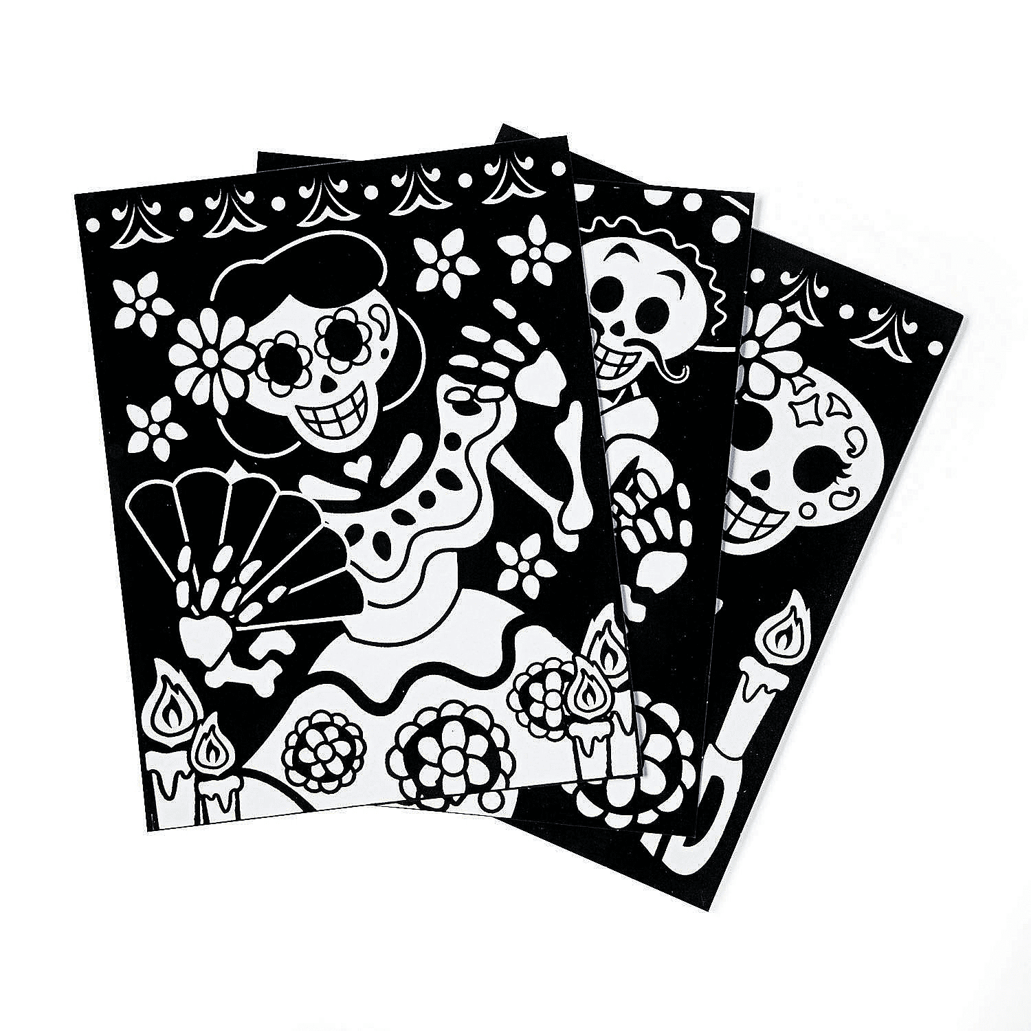 Color Your Own Fuzzy Day of the Dead Posters for Kids