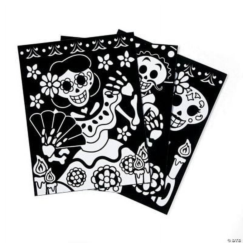 Color Your Own Fuzzy Day of the Dead Posters for Kids