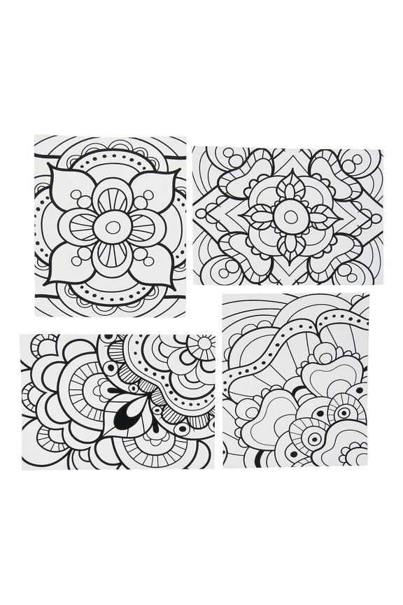 Color Your Own Fuzzy Mandala Design Posters 24 Pc - Craft Kits - 24 Pieces