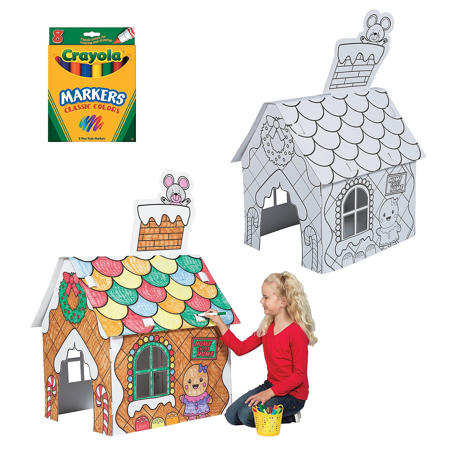 Color Your Own Gingerbread Playhouse Kit - 25 Pc - Walmart.com
