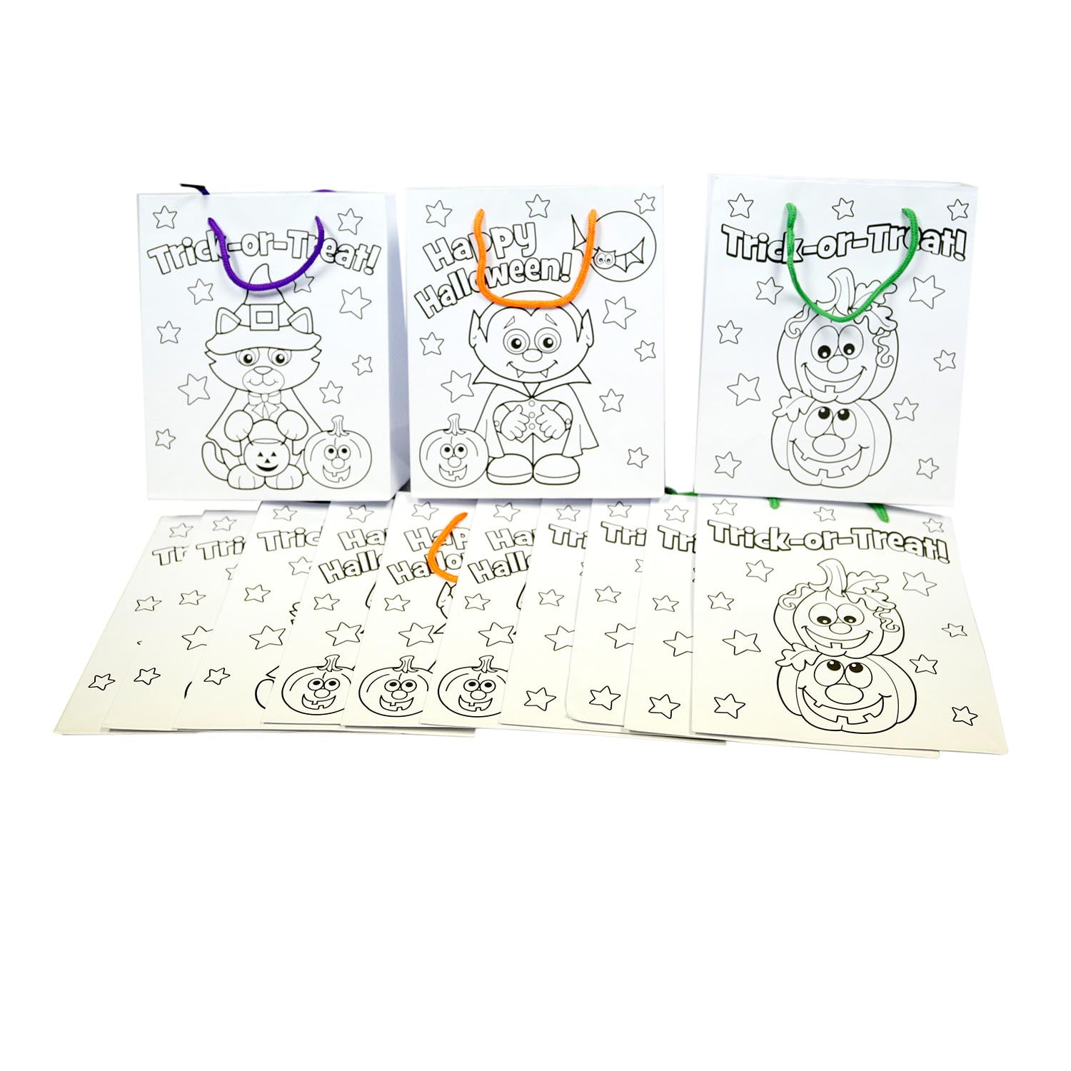 Color Your Own Halloween Bags Craft Kits 12 Pieces