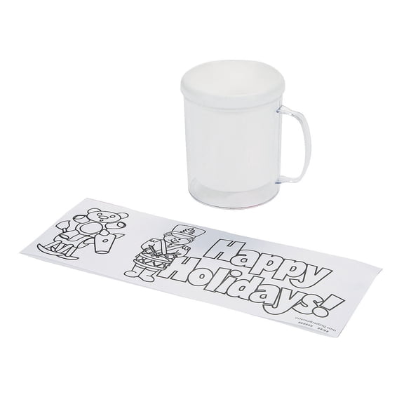 Color Your Own Holiday Artist Mugs - Craft Kits - 12 Pieces