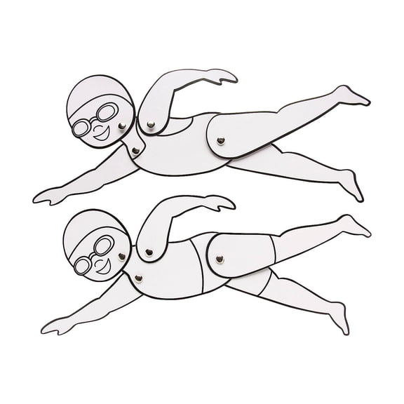 Color Your Own Jointed Swimmers - 12 pieces