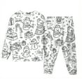 thumbnail image 1 of Color Your Own Kids Pajamas for Kids Diy Hand Painted Homewear Set Long Sleeve Pullover Top with Pajamas Pants Girls Christmas Pajamas 5-6 Years, 1 of 2