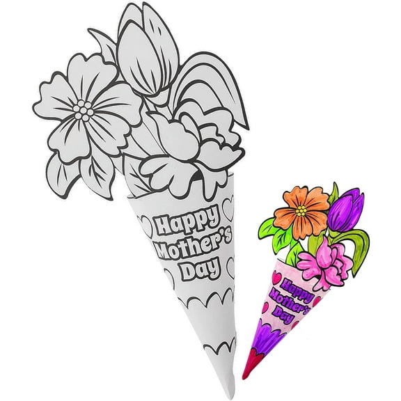 Color Your Own Mother'S Day Bouquet - Craft Kits - 12 Pieces