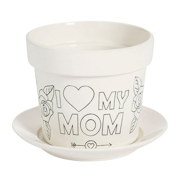 Color Your Own Mother’s Day Flower Pot - 6 Pieces