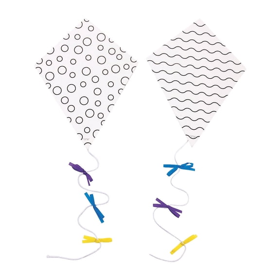Color Your Own Paper Kite Signs - Craft Kits - 12 Pieces