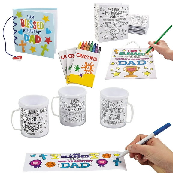 Color Your Own Religious Father’s Day Craft Assortment Makes 48