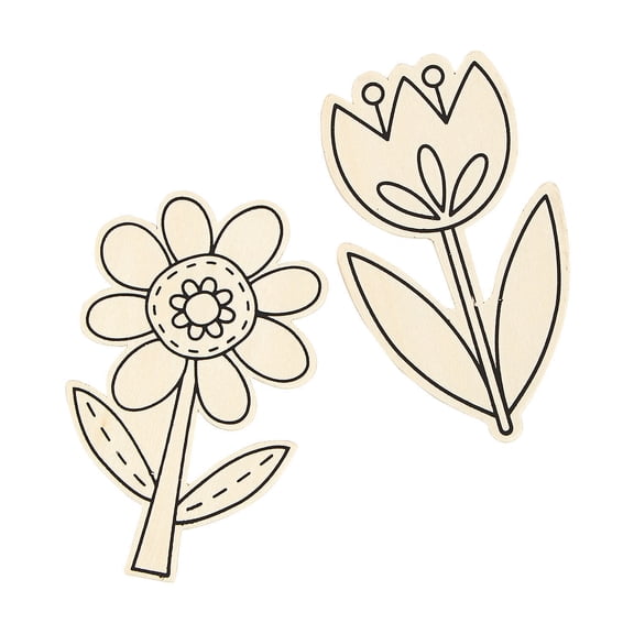 Color Your Own Spring Flowers, Craft Kits, Misc CYO - General, CYO - General, Spring, 24 Pieces, Natural