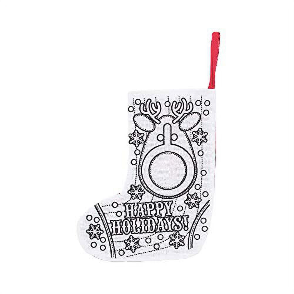 Color Your Own Christmas Stocking - Craft Kits - 12 Pieces