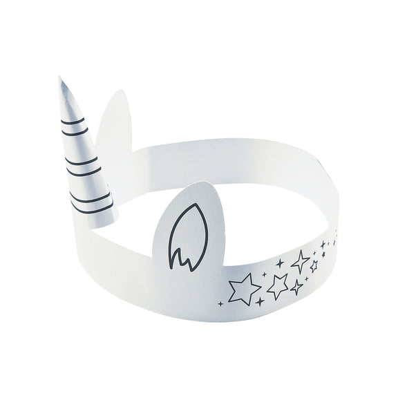 Color Your Own Unicorn Crown Kit, Craft Kits, Misc CYO - Paper, CYO - Paper, 12 Pieces, Black/White