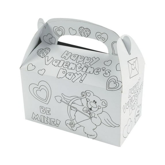 Color Your Own Valentine Mail Box - Craft Kits - 12 Pieces