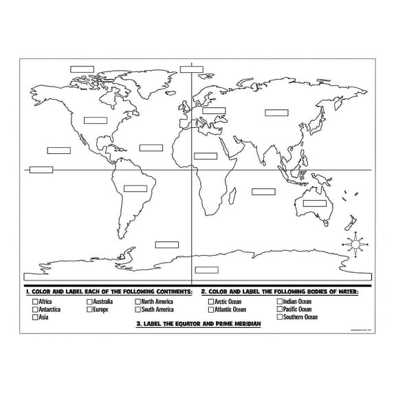 Color Your Own World Map Poster - Craft Kits - 30 Pieces