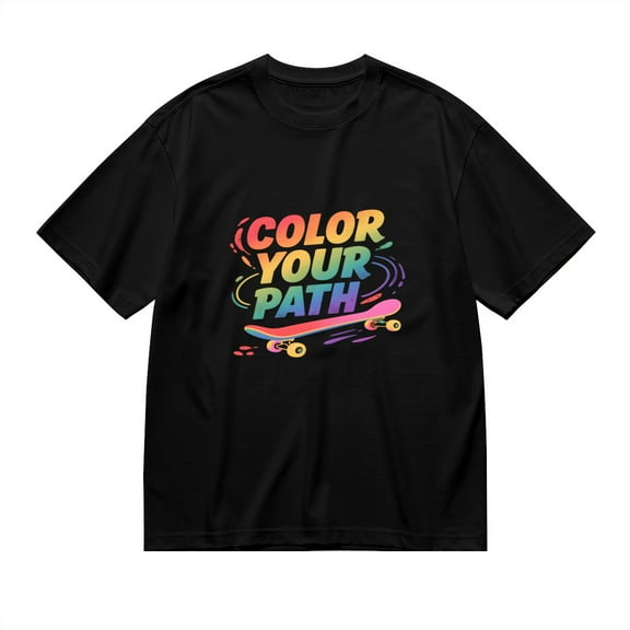 Color Your Path, Skateboard Print, Vintage T Shirt, Cotton T-Shirt for Men, 23611289,S