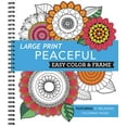 thumbnail image 1 of Color & Frame Large Print Easy Color & Frame - Peaceful: Featuring 31 Relaxing Coloring Pages, (Spiral-Bound), 1 of 1