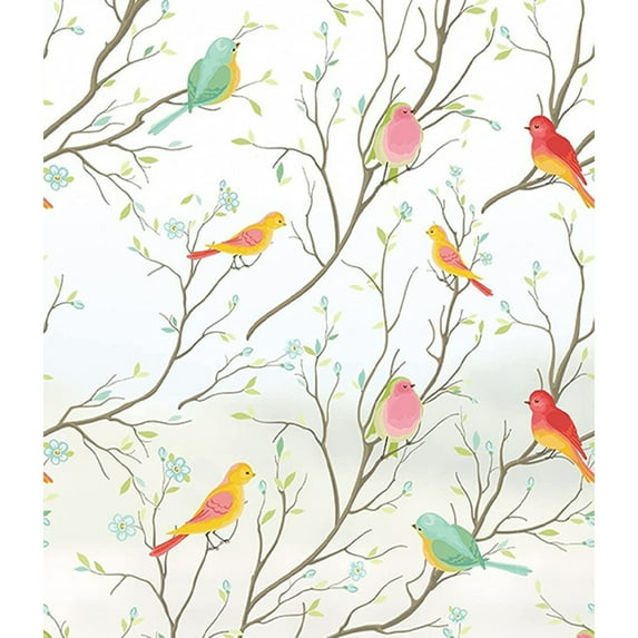 Color bird electrostatic glue-free glue-free glass film white background opaque window stickers