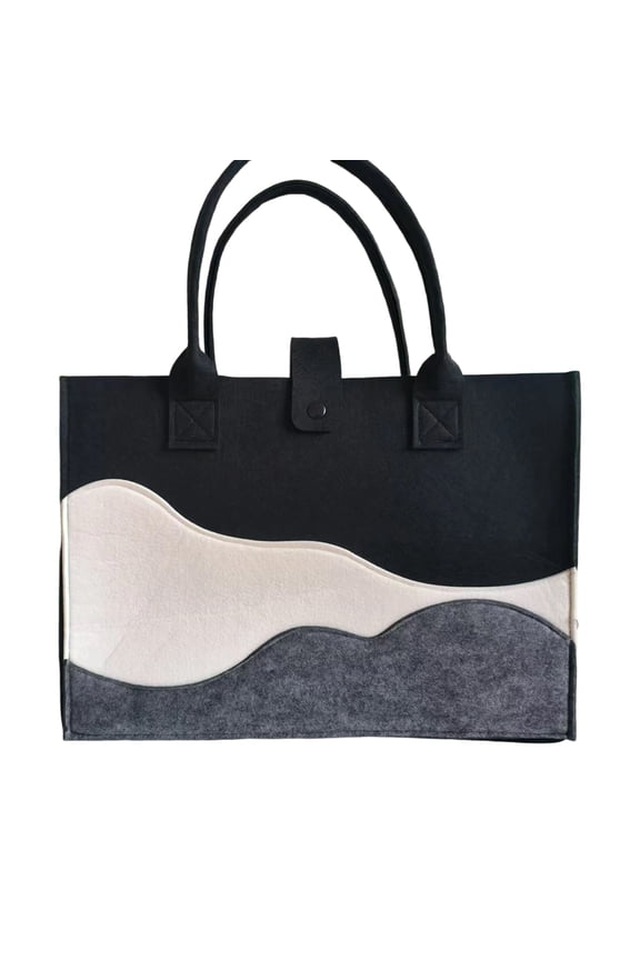 Color blocksed mountain peaks handbag, felt handbag, commuting shoulder bag, Crossdbody bag