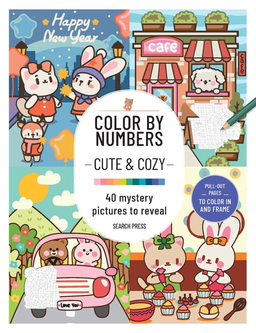 Color by Number Color by Numbers Cute and Cozy: 40 Mystery Pictures to Reveal, (Paperback)