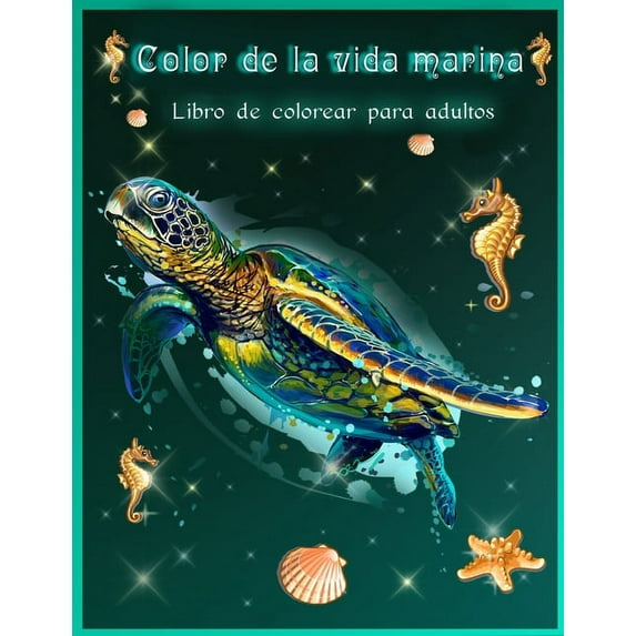 Color de la Vida Marina : Hermosos arrecifes de coral e impresionantes paisajes y vida oceánica, libro para colorear de vida marina, peces tropicales. (Paperback)
