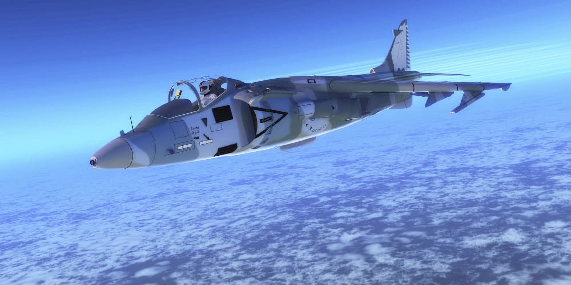 Color illustration of an AV-8B Harrier II fighter jet Canvas Art - Corey FordStocktrek Images (40 x 20)