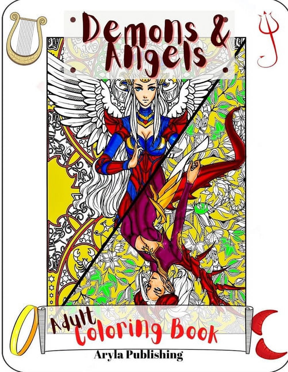 Color in Fun Demons and Angels Coloring Book: Adult Teen Colouring Pages Fun Stress Relief Relaxation and Escape, (Paperback)