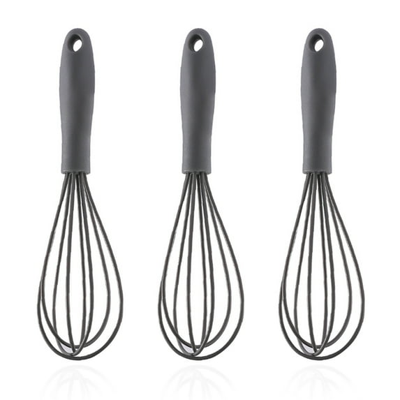 Color kitchen mini silicone egg beater – mini egg beater set egg beater for mixing, cooking and bakinggrey