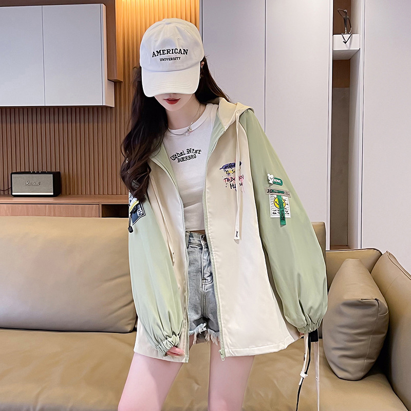 Colormatching Baseball Suit Jacket Girl‘s Spring and Autumn Clothes