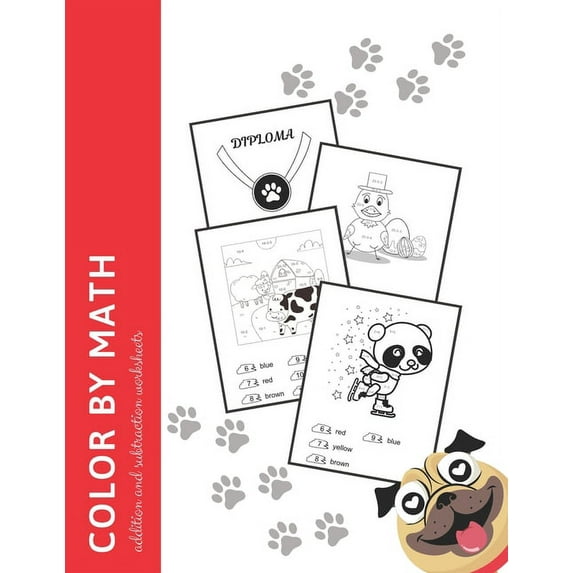 Color by math addition and subtraction worksheets: 1st grade math workbook addition and subtraction within 20, color by , (Paperback)