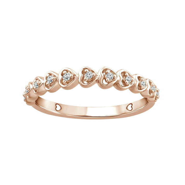 LADIES STACKABLE BAND 0.05CT ROUND DIAMOND 10K ROSE GOLD LADIES STACKABLE BAND 0.05CT ROUND DIAMOND 10K ROSE GOLD