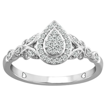 Color of Love 1/5 Carat T.W. Diamond Promise Ring in 10K White Gold (I-J,I3)