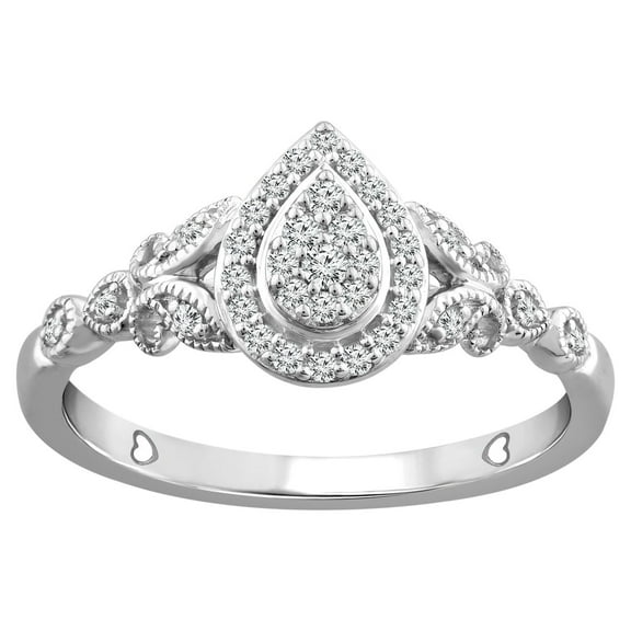 Color of Love 1/5 Carat T.W. Diamond Promise Ring in 10K White Gold (I-J,I3)