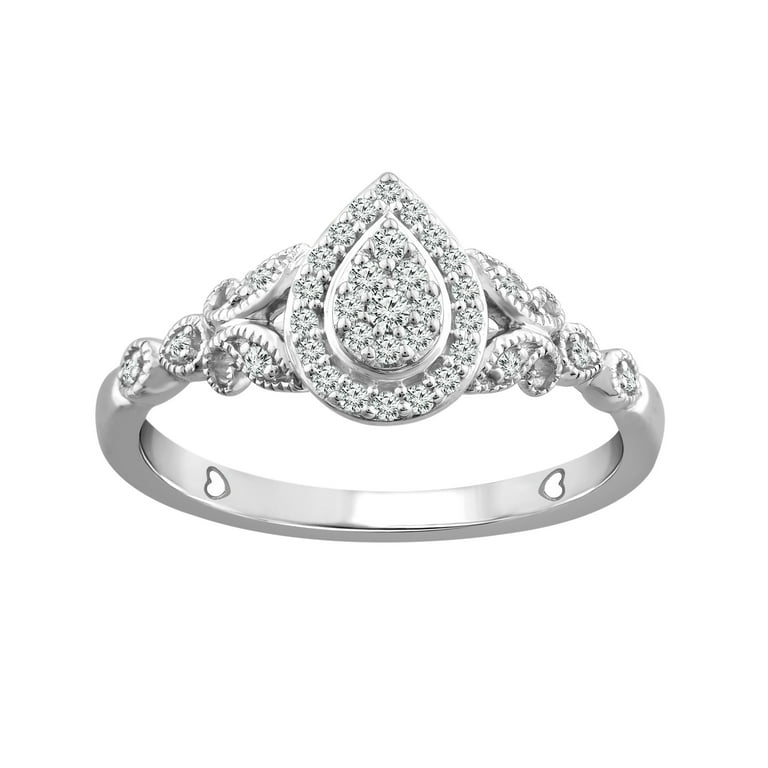 Color of Love 1/5 Carat T.W. Diamond Promise Ring in 10K White Gold (I-J,I3)