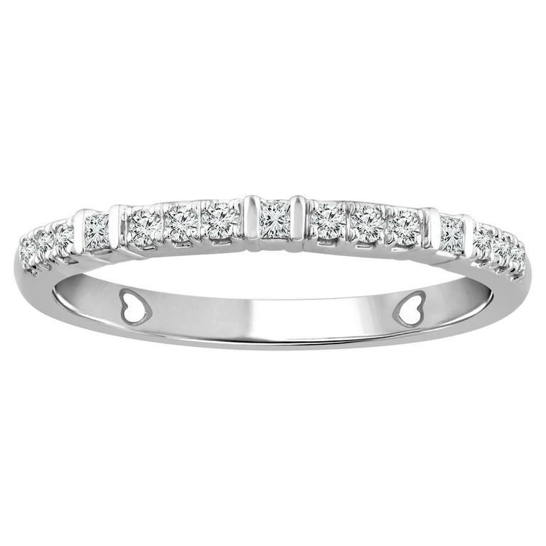14K White Gold 1/10 Ct.Tw.Diamond Stackable Band
