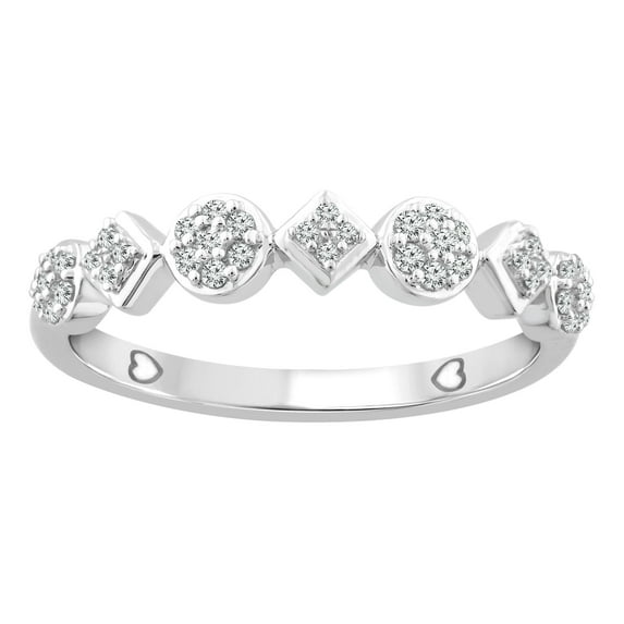 Color of Love 1/6 Carat T.W. Diamond Stackable Band in 10K White Gold (I-J,I3)
